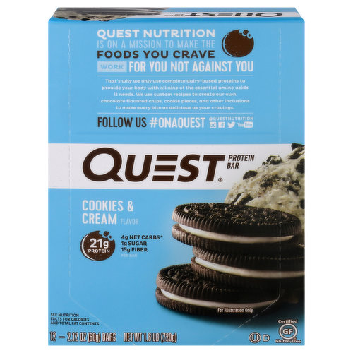 Quest Protein Bar, Cookies & Cream