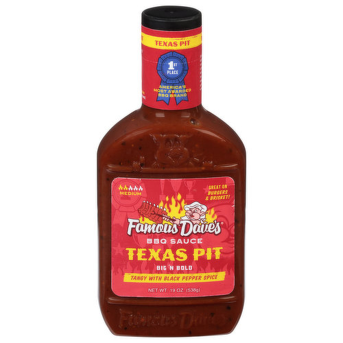 Famous Dave's BBQ Sauce, Texas Pit, Medium, Big 'N Bold