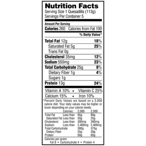 El Monterey Chicken & Monterey Jack Cheese Grilled Quesadillas, 5 count