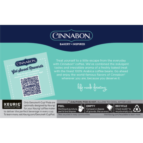 Cinnabon Coffee, Classic Cinnamon Roll, K-Cup Pods