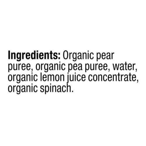 Plum Organics Stage 2 Organic Baby Food Pear + Pea with Spinach