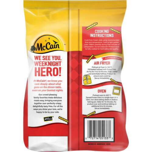 McCain Fries, Crinkle, Sweet Potato