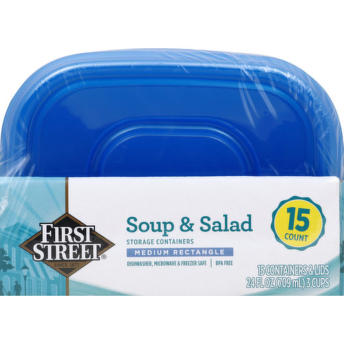 First Street Storage Containers, Soup & Salad, Medium Rectangle