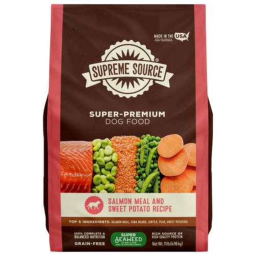 Supreme Source Dog Food, Grain-Free, Super-Premium, Salmon Meal and Sweet Potato Recipe