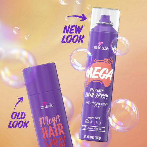 Aussie Mega Flexible Hair Spray for Curly Hair, Straight Hair, and Wavy Hair