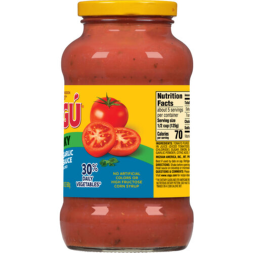 Ragu Sauce, Tomato, Garlic & Onion, Chunky