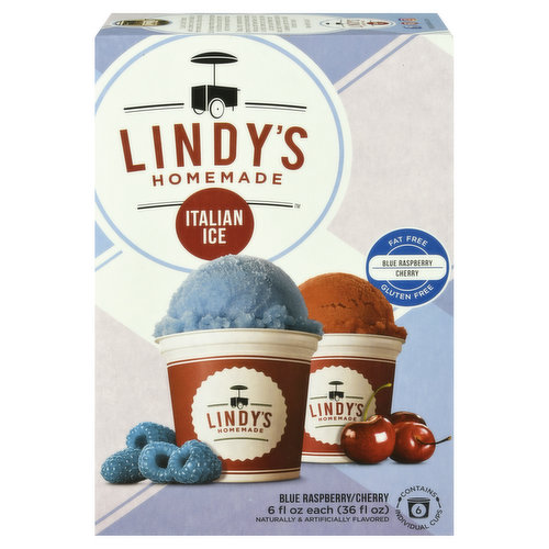 Lindy's Homemade Italian Ice, Blue Raspberry/Cherry