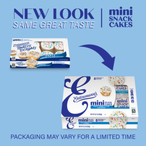 Entenmann's Party Creme Filled Sugar Cupcakes, 8 packs, 12.7 oz