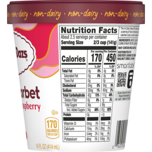 Haagen-Dazs Haagen-Dazs Raspberry Sorbet, 14oz