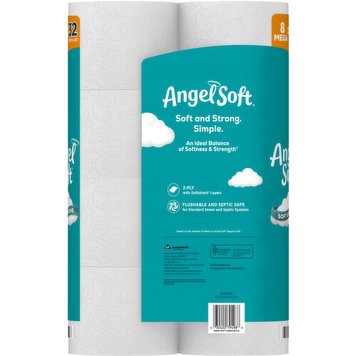 Angel Soft 2-Ply Mega Rolls Unscented Mega Rolls Bathroom Tissue