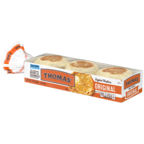 Thomas' Original Plain English Muffins, 6 count, 13 oz