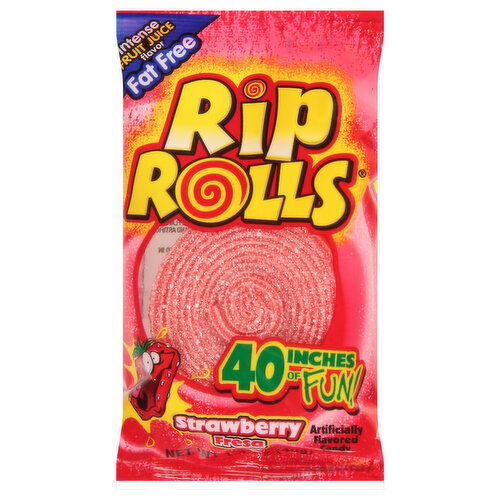 Rip Rolls Candy, Strawberry, 40 Inch