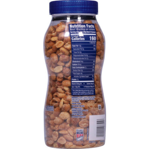 Planters Peanuts, Dry Roasted, Honey Roasted