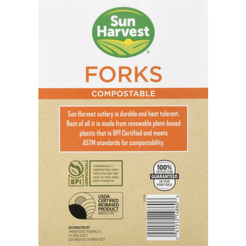 Sun Harvest Forks, Compostable