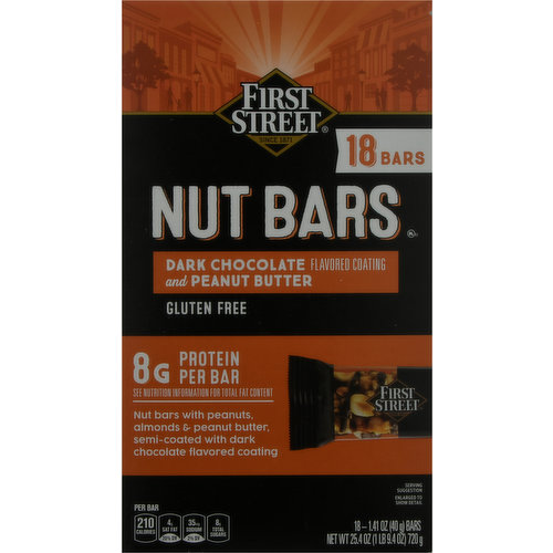 First Street Nut Bars, Dark Chocolate and Peanut Butter