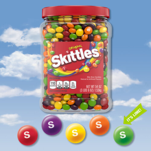 SKITTLES Skittles Chewy Candy Bulk Jar, Original Fruity Candy,
