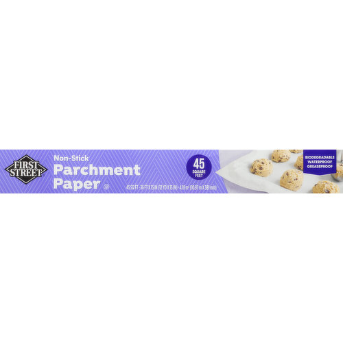 First Street Parchment Paper, Non-Stick, 45 Square Feet