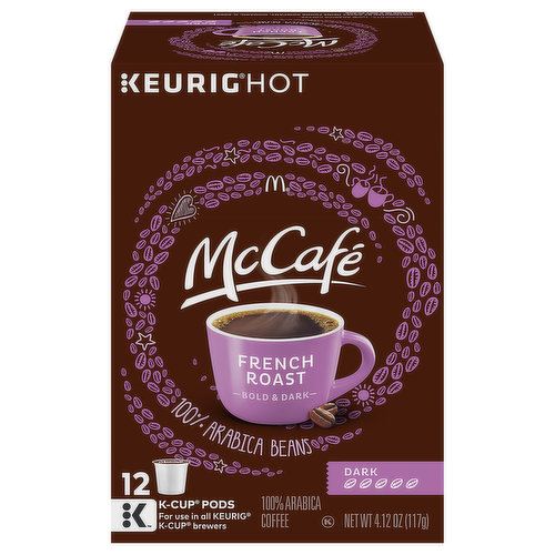 McCafe Coffee, Dark, French Roast, K-Cup Pods