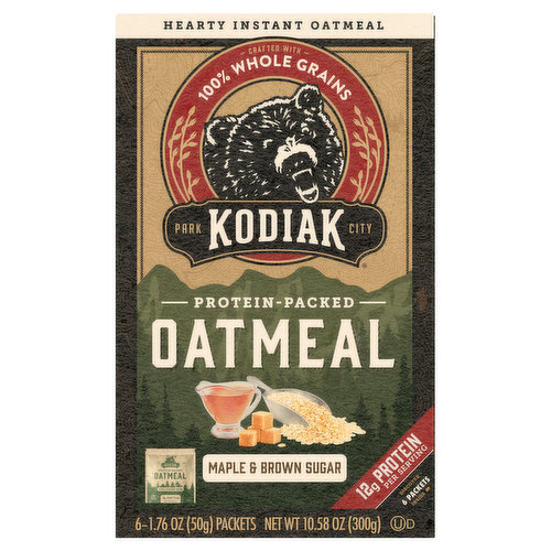 Kodiak Oatmeal, Maple & Brown Sugar, Protein-Packed