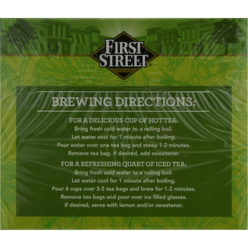 First Street Green Tea, Tea Bags