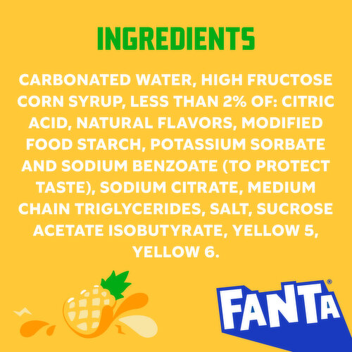 Fanta Pineapple Cans Soda Fruit Flavored Soft Drink, 12 fl oz, 12 pack