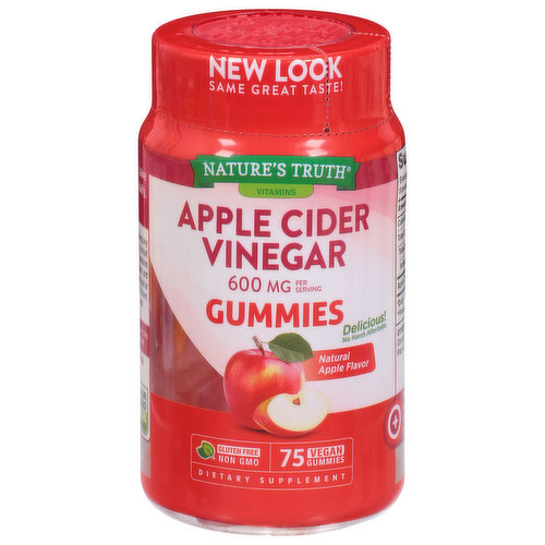 Nature's Truth Apple Cider Vinegar, 600 mg, Gummies, Apple Flavor