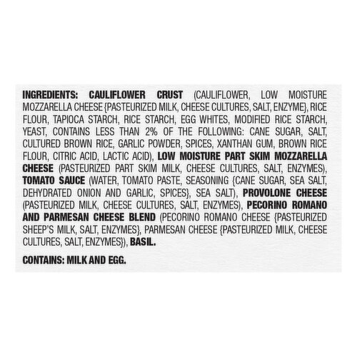 Milton's Four Cheese Cauliflower Crust Pizza