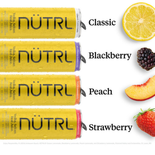 Nutrl Vodka Seltzer, Lemonade, Variety Pack