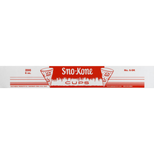 Sno-Kone Cups, 6 Ounce