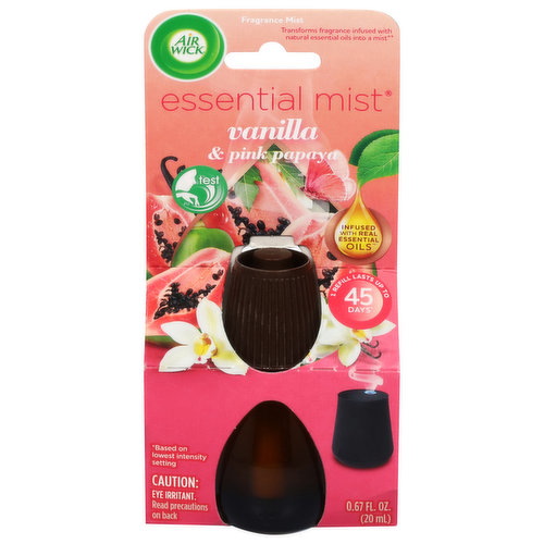 Air Wick Essential Mist Starter Kit - Vanilla And Pink Papaya - 0.67 Fl Oz  : Target