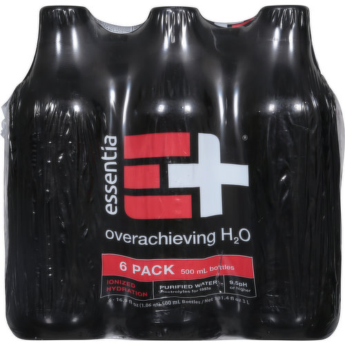 Essentia Purified Water, Ionized Hydration, 6 Pack