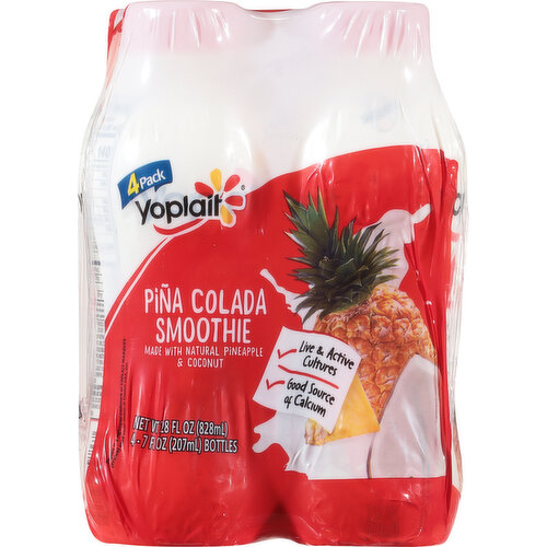 Yoplait Smoothie, Pina Colada, 4 Pack