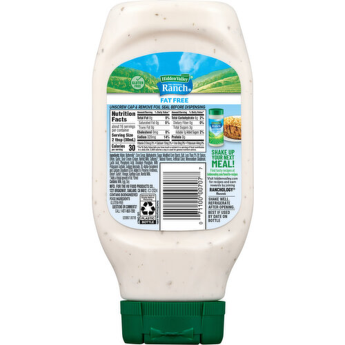Hidden Valley Condiment & Dressing, Fat Free