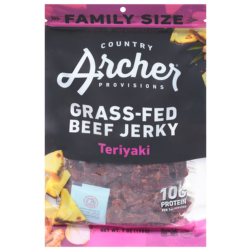 Country Archer Beef Jerky, Teriyaki, Mild, Family Size