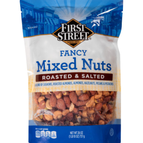 First Street Mixed Nuts, Roasted & Salted, Fancy