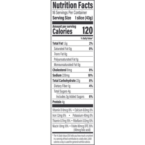 Oroweat Plain Bread, 24 oz