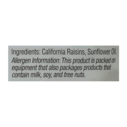 Nutrition Information & Facts Label - California Raisins