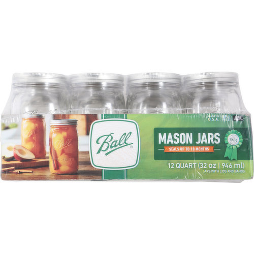 Ball Mason Jars, Wide Mouth, 12 Quart