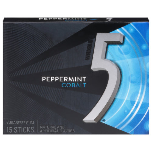 5 Gum, Sugar Free, Peppermint Cobalt