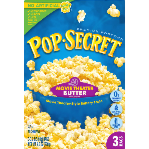 Pop-Secret Popcorn, Premium, Movie Theater Butter, 3 Pack