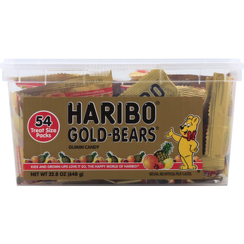 Haribo Gummi Candy, Treat Size, 54 Packs