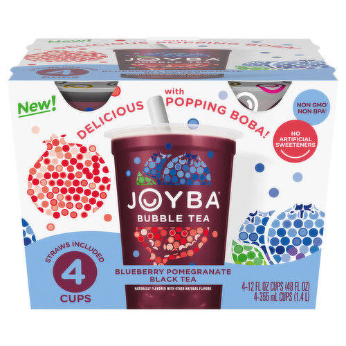 Joyba Bubble Tea, Blueberry Pomegranate, Black