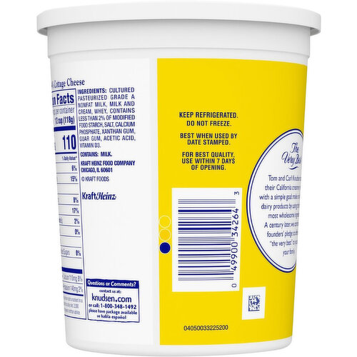 Knudsen Small Curd 4% Milkfat Min Cottage Cheese