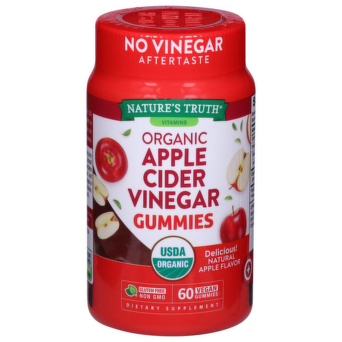 Nature's Truth Apple Cider Vinegar, Organic, Vegan Gummies, Natural Apple Flavor