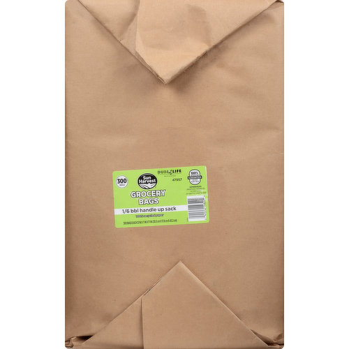 Sun Harvest Grocery Bags, 1/6 Bbl Handle Up Sack