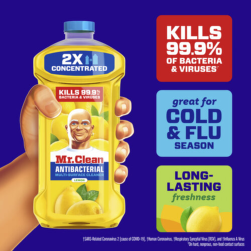 Mr. Clean Antibacterial All Purpose Cleaner, Cleaning Liquid, Lemon