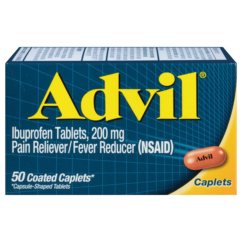 Advil Ibuprofen, 200 mg, Coated Caplets