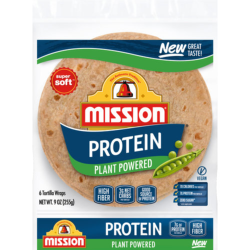 Mission Tortilla Wraps, Protein, Plant Powered