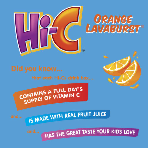 Hi-C  Orange Lavaburst Juice Boxes Made With Real Fruit Juice