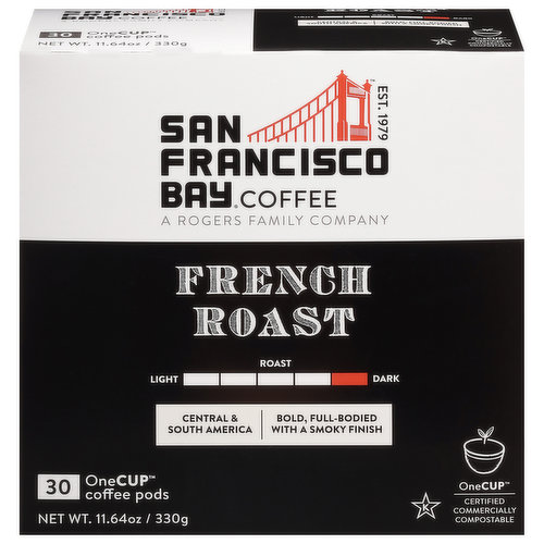 San Francisco Bay Coffee, Dark Roast, French Roast, Pods